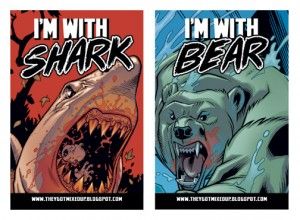 Sea Bear and Grizzly Shark Stickers