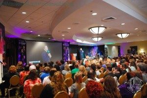 Misha Collins speaks to fans at DCcon.