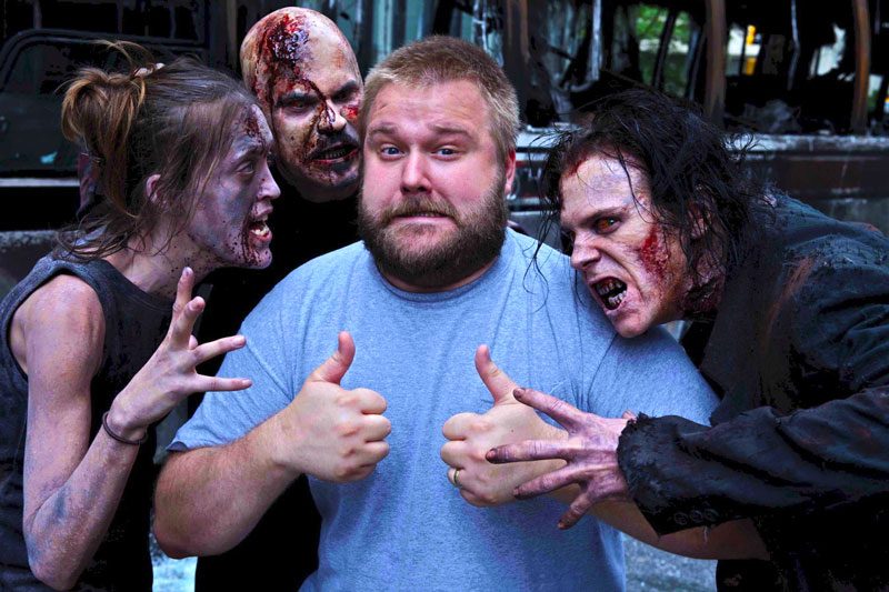Robert Kirkman with Walking Dead Zombies